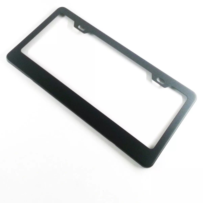 PS-AUTO Matte Black finished stainless steel license plate frame plain