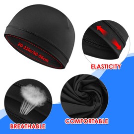 3pcs Cooling Skull Caps Helmet Liner Sweat Wicking Thermal Running Beanie Stretchy Cycling Skull Caps Lightweight for Men Women (UK, Alpha, One Size, Black; Light Grey; White)