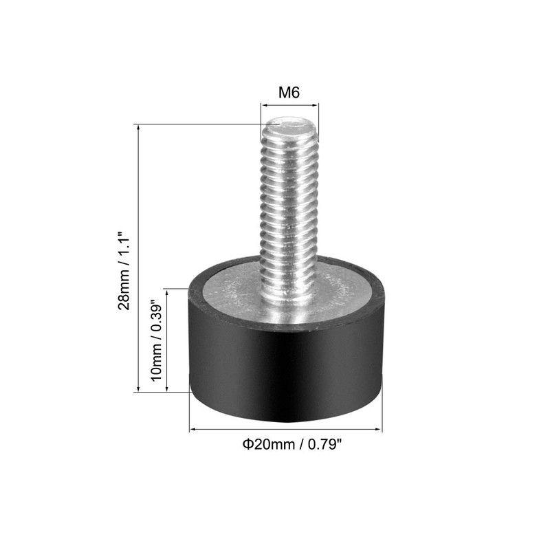 sourcing map 8pcs M6 Vibration and Damper Holder Rubber with