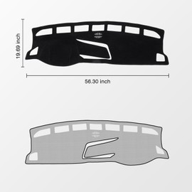 KUST Car Dash Cover for Volkswagen VW Taos (S SE SEL) 2022-2025 (Only fits for Taos with Center Bin) Polyester Dashboard Cover Non-Slip Interior Accessories for VW Taos Custom Fit Dashboard Mat Black