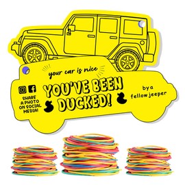 Duck Tags, You've Been Ducked, Duck Duck Tags, Ducking Game Card, 35 Pack Ducked Tags 3.5 x 1.6, with Round Hole and Rubber Bands (Yellow)