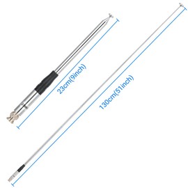 Roniware 27Mhz CB Radio Antenna 9-Inch to 51-inch Telescopic/Rod HT Antennas for CB Handheld/Portable Radio with BNC Connector Compatible with Cobra Midland 75-822 75-785 Uniden Anytone CB Radio