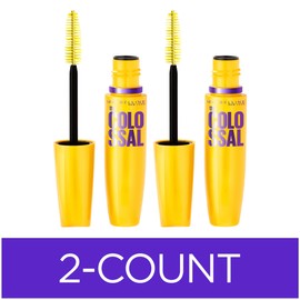 Maybelline Makeup Volum Express The Colossal - Máscara lavable, Negro clásico, 2 unidades                                                             