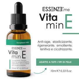 Natural Vitamin E Oil Tocopherol 70% Highly Concentrated for Diluting Face Serum Anti-Wrinkle Cream Products for Hair, Nails and Cuticles Antioxidant, Anti-Aging, Anti-Blackheads, Soothing