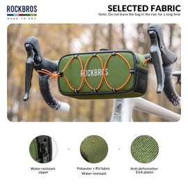 ROCKBROS Road-to-Sky Bicycle Handlebar Bag, Front Bag for Bikes Self-Designed Bicycle Bag, Waterproof, Reflective Front Bag for MTB, Road Bike, City Bike 1.9L