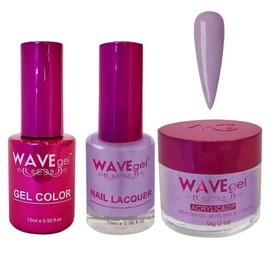 WAVEGEL Soak-Off Gel, Nail Lacquer & Acrylic/Dip Powder Matching Set - Princess Collection - #70 Lilac Sundae