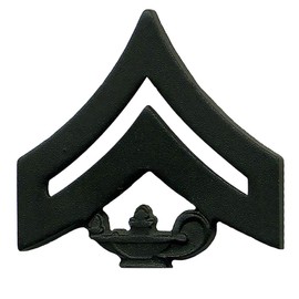 Uniform Accessories Unlimited Inc Marine Corps JROTC Enlisted Subdued (Black) Metal Insignia Rank (Corporal)