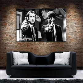 Myartstyle - Pulp Fiction Pictures 80 x 60 cm Canvas Pictures XXL - 1-Piece Wall Pictures Film Popular Movies Art Prints w-P-2020-02