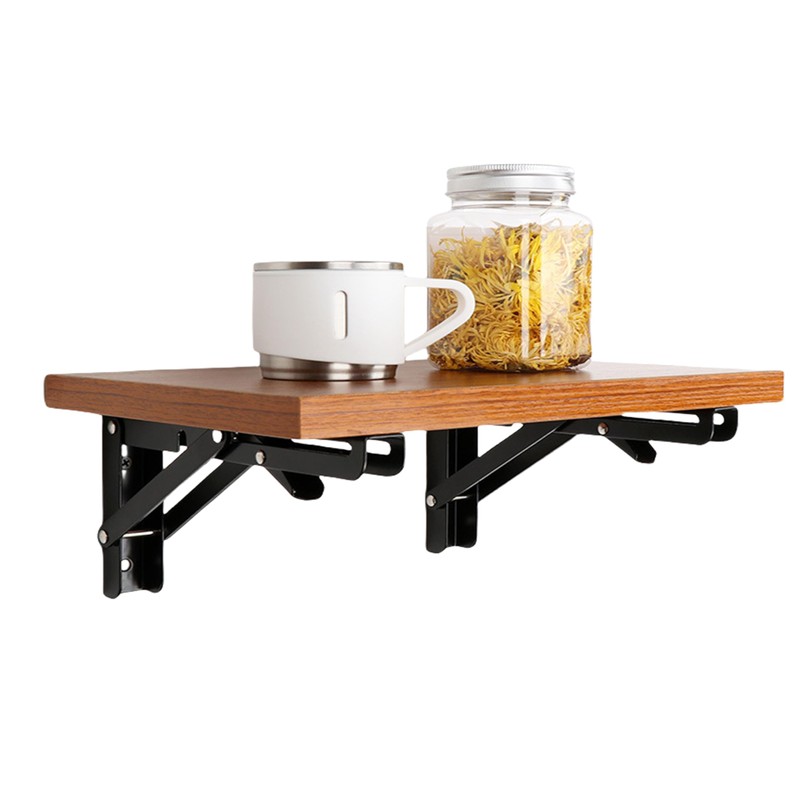 AMBOJIE Folding Shelf Brackets - 14 Inch 2 Pcs Heavy