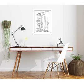 Baby Walker Patent Print Black Ink on White with Border (24" x 36") M14908