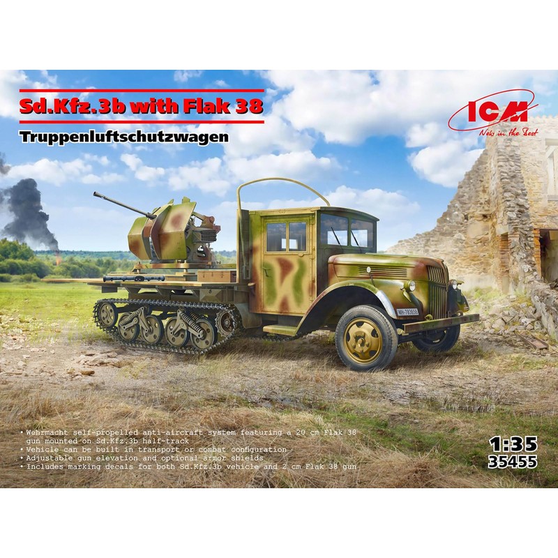 ICM 1:35 Sd.Kfz.3b with Flak 38 AA Gun