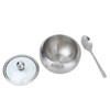 RASTKY Sugar Bowl Stainless Steel Clear Lid Inbuilt Spoon for