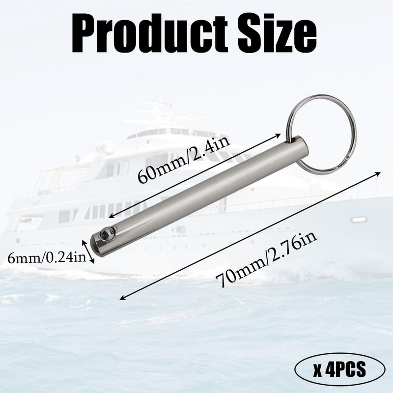 4PCS Quick Release Pins Diameter 6mm Bimini Top Pin with
