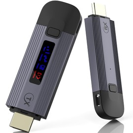 Wireless HDMI Transmitter and Receiver 4K, Metal Housing Portable Wireless HDMI Extender Kit with LED Display, 2.4G/5G Plug & Play HDMI Wireless Streaming Video from Laptop/TV Box to Monitor/HDTV