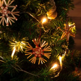 com-four® Straw Stars in a Mixed Set - Christmas Tree Decorations - Straw Pendants for the Christmas Tree - Natural Hanging Decorations for Christmas Tree