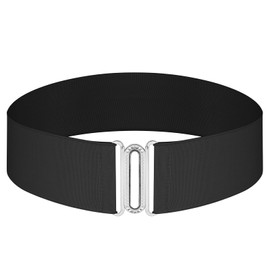 JIEYAO Waist Belt, Wide Stretch Belt, White Women's Wide Elastic Belt for Dress, Dress, Evening Dress, black