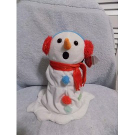 Animated Melting Plush Snowman Approx. 11"- 12" Tall Plays " OH NO '