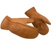 Harssidanzar Mens Winter Gloves,Leather Mitten Glove Thermolite Lined, Tan S
