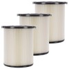 3 Pack 1-Layer Cartridge Filter Replacement Parts # 72947 Compatible with RIDGID VF4000, 5-20 Gal & 6-9 Gal Husky Wet Dry Vacuums, Washable & Reusable