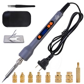 60W Digital Soldering Iron Heat Set Insert Tool Kit, Adjustable Temp 180-500℃ LCD Display, Extra Heat-Set Insert Tips, Threaded Inserts for Plastic & 3D Printing, Brass Inserts Hardware Set