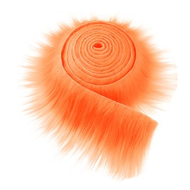Furry Faux Fur for Crafts, 5 x 150 cm Fur for Crafts, Fluffy Soft, Faux Fur Sold by the Metre for DIY, Cosplay, Costume Decoration, Santa Hair and Christmas Tree Decoration (Orange)