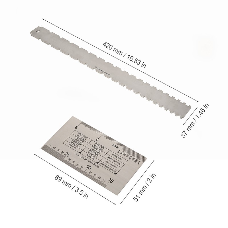 Guitar Neck Notched Straight Edge Ruler String Action Height Gauge
