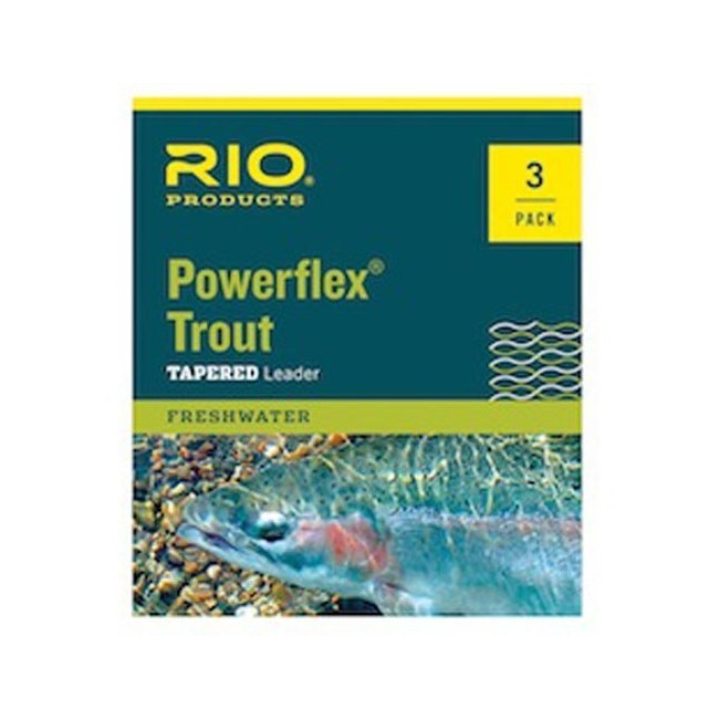 Rio Powerflex Trout Fly Fishing Leaders, 9 Foot - 6 Pack