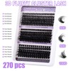 LYMYBETY Fluffy Individual Eyelashes Kit 270Pcs D Curl Cluster Lashes