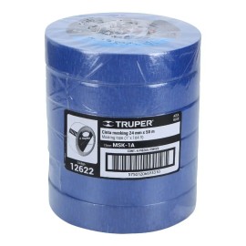 Masking Tape, 1' X 50 M, Azul Truper 12622 Color Azul oscuro Liso