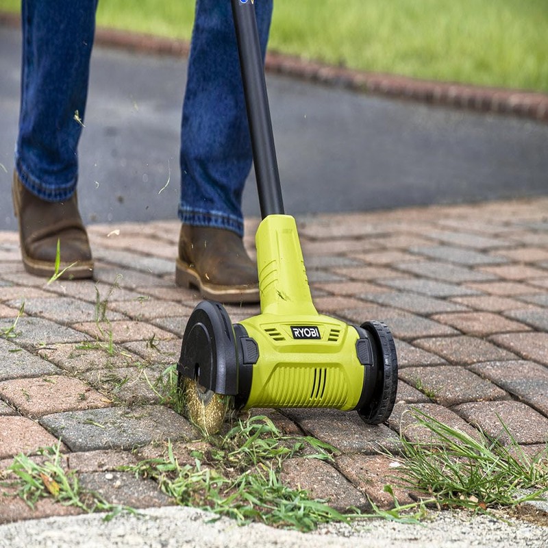 RYOBI ONE+ 18V Patio Cleaner with Wire Brush Edger Weed