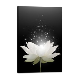 Canvas Prints Wall Art Lotus Floral Blossom Pictures for Modern Wall Decor Artwork Spirtual Meditation Prints on Canvas Wall Decor for Yoga Room Framed (20x30inch)
