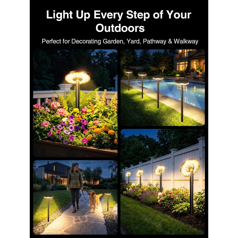 KOOPER 3X Larger & Taller Solar Pathway Lights Outdoor, 6