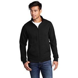 Port & Company ® Core Fleece Cadet Full-Zip Sweatshirt PC78FZ L Jet Black, jet black, XL, Jet Black, X-Large
