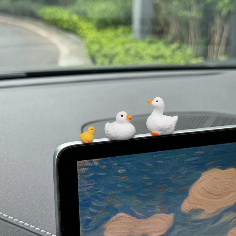 HUFIDA Duck Cute Car Accessories Dashboard Decorations, 8 PCS Resin