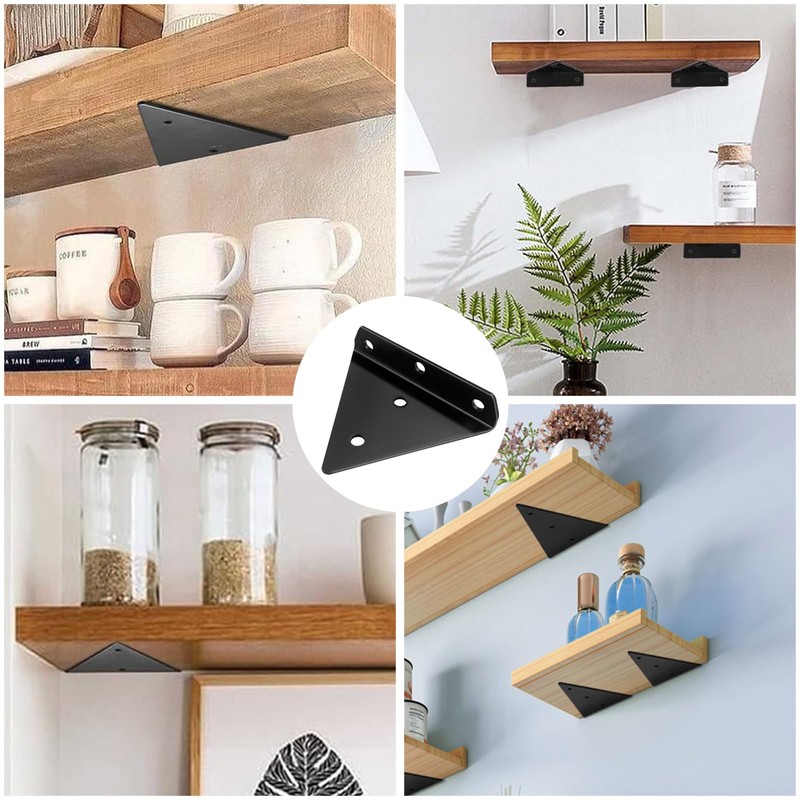 Gentpovth Pack of 4 Floating Shelf Brackets, 90 x 100