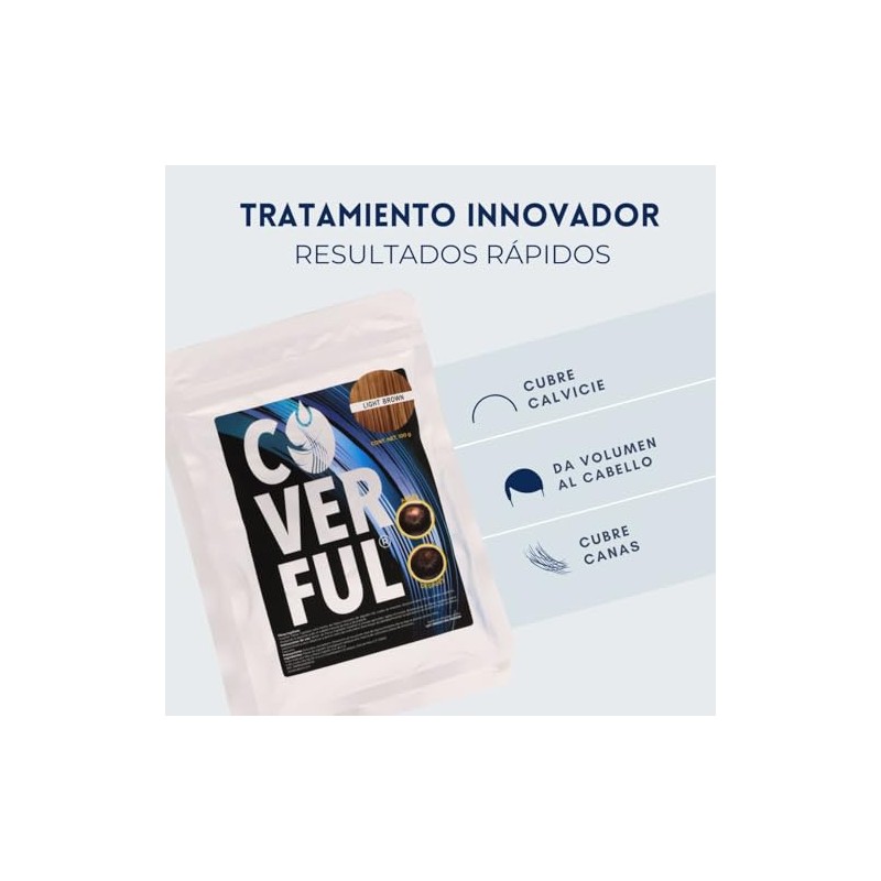 Fibra Capilar Coverful Premium 100 Gramos Para Cubrir Calvicie, Canas