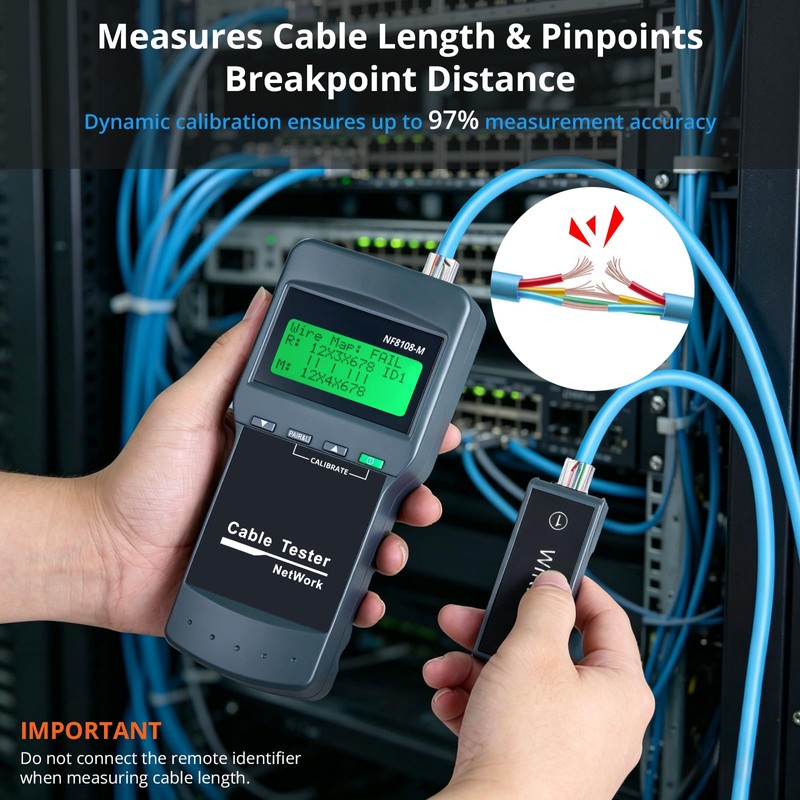 KOLSOL RJ45 Network Cable Tester Kit with 8 Remote Units,