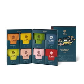 Osulloc Master Blend Collection Blended Organic Green Tea for Gift (Sejak, Tangerine, Yuja, Moon Walk, Camellia Flower, Cherry Blossom, Wedding, Jeju Orchid) (8 Product X 4EA)