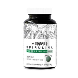 Asha 스피루리나 180정 (3개월분) 원말 99% Spirulina 180 Tablets (3-Month Supply) 99% Whole Powder