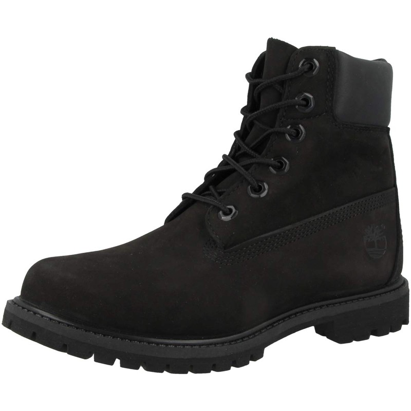 Timberland Women's 6" Premium Boot Black Nubuck 6.5 B -
