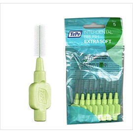 Tepe Interdental Brush, Extra Soft (Extra Soft), 0.03 inches (0.8 mm), 5 Bags