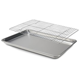 aking Sheet Pan & Cooling Rack Set – 18"×13" Aluminum Half Sheet & Stainless Steel Wire Rack