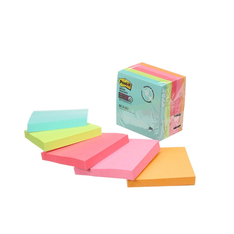 Post-it Notes Super Sticky Notes, 3" x 3", 5 Pads,