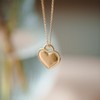 AMOONIC FF593 VGGGZIFA Heart Necklace Engraved Gold (925 Silver High