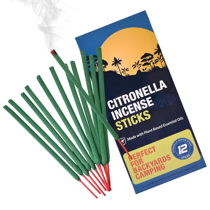 Citronella Incense Sticks Outdoors, 12 PCS Citronella Sticks for Camping,