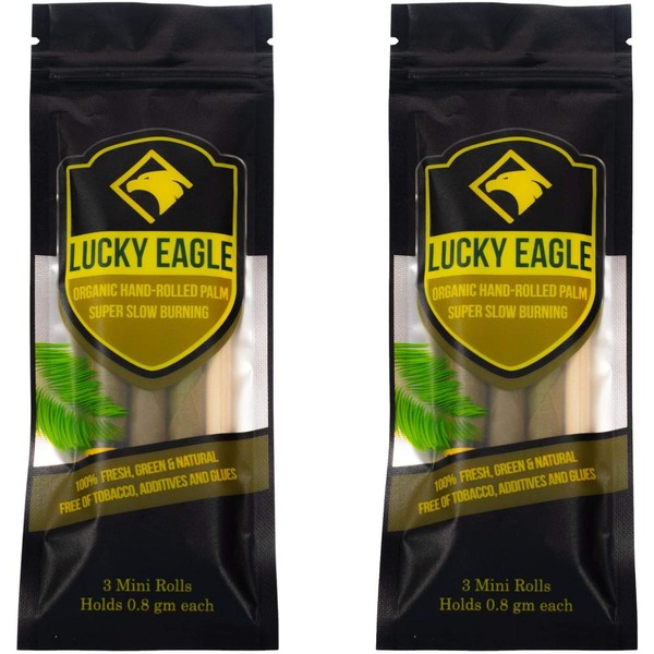Lucky Eagle 6 Rolls Natural Pre Wrap Palm Leafs (2 Packages) (Mini)