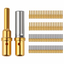 JRready Gold Plated Deutsch Solid Connector Terminals Kit,ST6356-12-040 DTP Turned Contacts Size 12,Male Pins 0460-202-2031/Female Sockets 0462-201-2031 Solid Contacts Wire Gauge 12-16 AWG, 40 Pairs