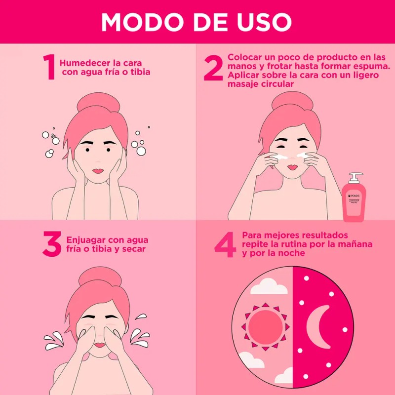 Pond's Limpiador Facial con Vitamina C Limpieza Profunda e Iluminación
