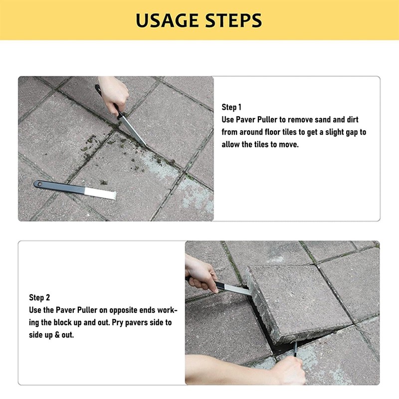 Paver Puller, 2Pcs Paver Removal Tool with Joint Scraper Micro