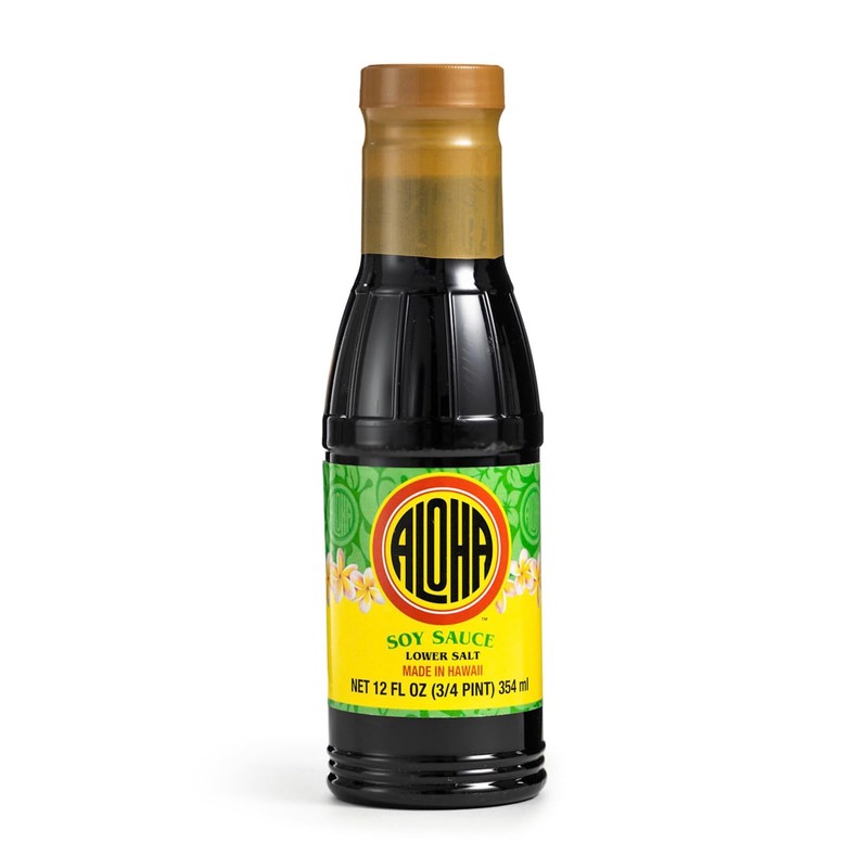 Aloha Soy Sauce, Lower Salt, 12 Ounce